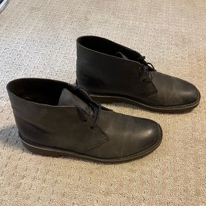 Clarks Black Leather Chukka Boots